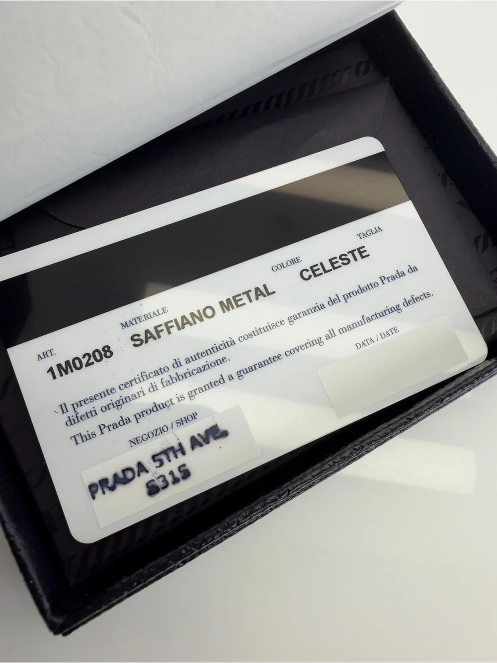 PRADA Saffiano Leather Cardholder in Blue